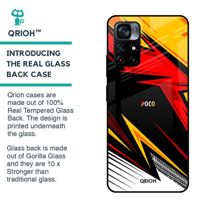 Race Jersey Pattern Glass Case For Poco M4 Pro 5G
