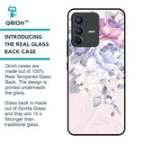 Elegant Floral Glass Case for Vivo V23 5G