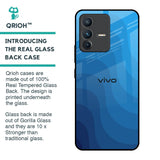 Blue Wave Abstract Glass Case for Vivo V23 5G