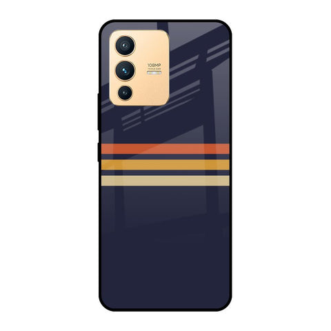 Tricolor Stripes Vivo V23 5G Glass Cases & Covers Online