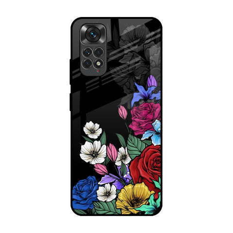 Rose Flower Bunch Art Redmi Note 11 Glass Back Cover Online