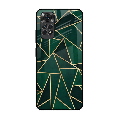Abstract Green Redmi Note 11 Glass Back Cover Online