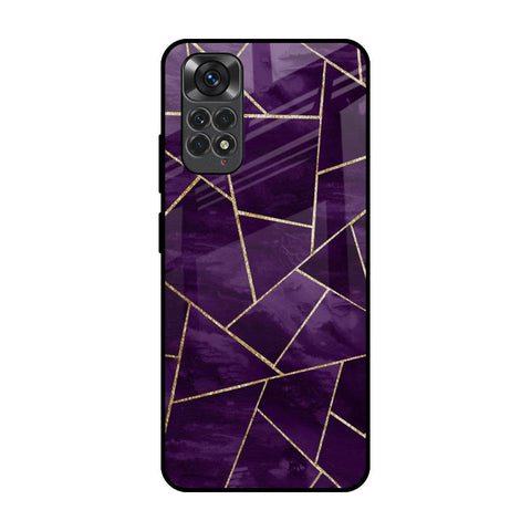 Geometric Purple Redmi Note 11 Glass Back Cover Online