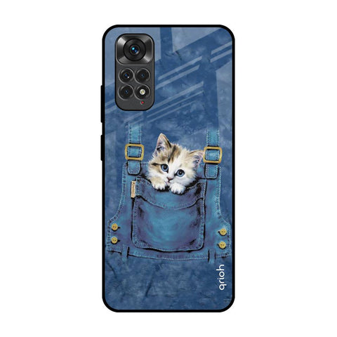 Kitty In Pocket Redmi Note 11 Glass Back Cover Online