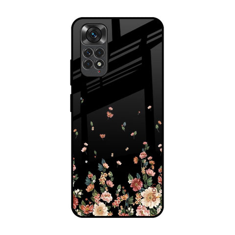 Floating Floral Print Redmi Note 11 Glass Back Cover Online