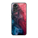 Blue & Red Smoke Redmi Note 11 Glass Back Cover Online