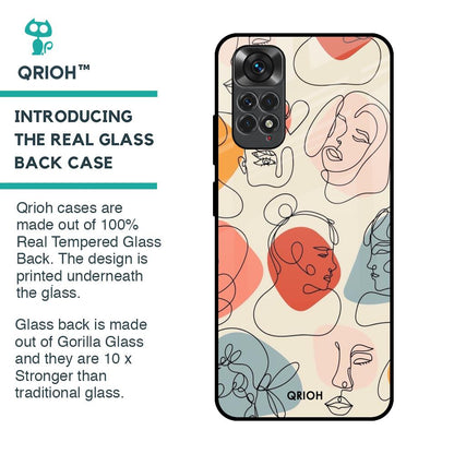 Abstract Faces Glass Case for Redmi Note 11