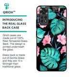 Tropical Leaves & Pink Flowers Glass Case for Redmi Note 11
