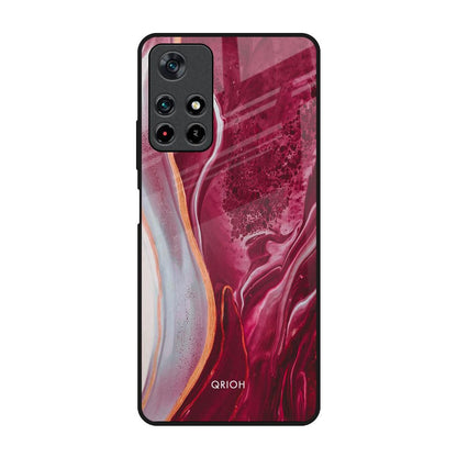 Crimson Ruby Redmi Note 11T 5G Glass Back Cover Online