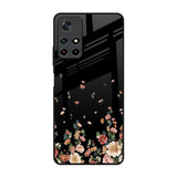 Floating Floral Print Redmi Note 11T 5G Glass Back Cover Online