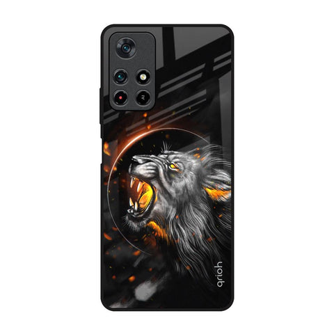 Aggressive Lion Redmi Note 11T 5G Glass Back Cover Online