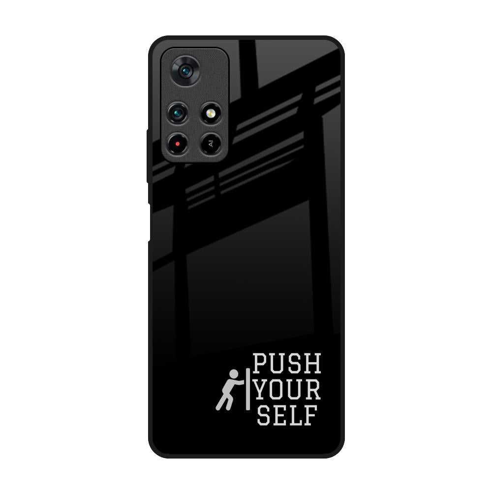 Push Your Self Redmi Note 11T 5G Glass Back Cover Online
