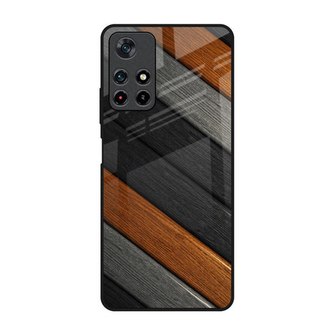 Tri Color Wood Redmi Note 11T 5G Glass Back Cover Online
