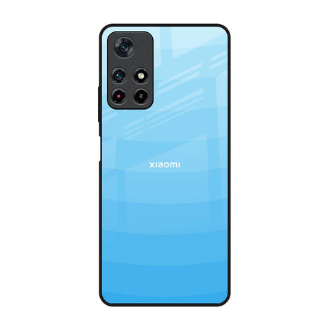 Wavy Blue Pattern Redmi Note 11T 5G Glass Back Cover Online