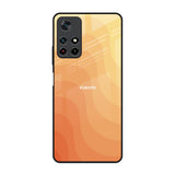 Orange Curve Pattern Redmi Note 11T 5G Glass Back Cover Online
