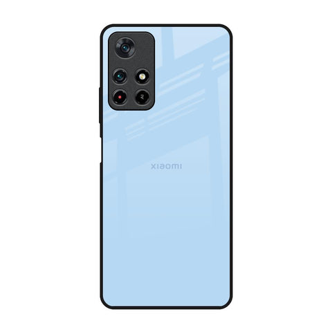 Pastel Sky Blue Redmi Note 11T 5G Glass Back Cover Online