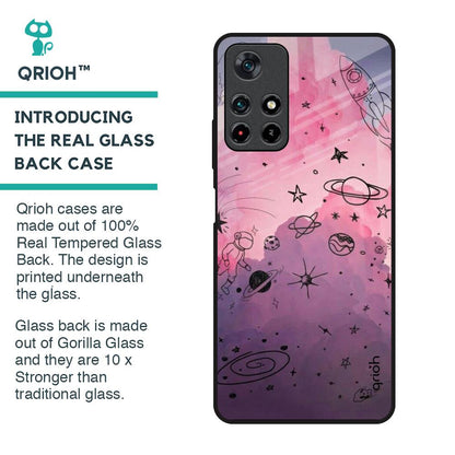 Space Doodles Glass Case for Redmi Note 11T 5G