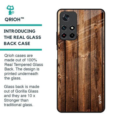 Timber Printed Glass Case for Redmi Note 11T 5G