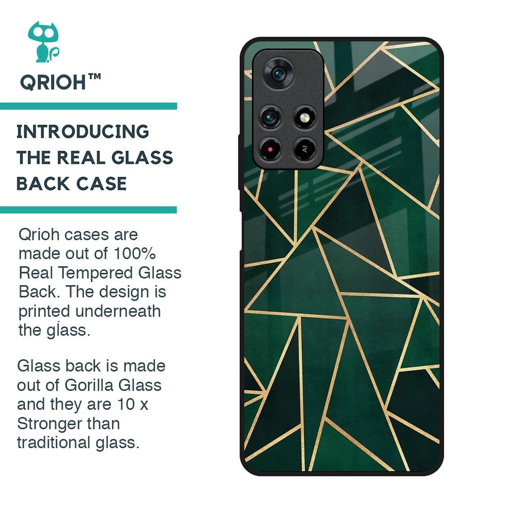 Abstract Green Glass Case For Redmi Note 11T 5G