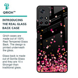 Heart Rain Fall Glass Case For Redmi Note 11T 5G