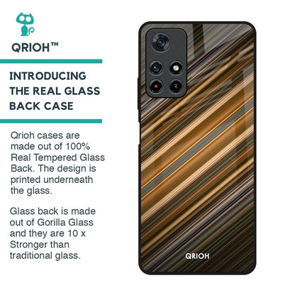 Diagonal Slash Pattern Glass Case for Redmi Note 11T 5G
