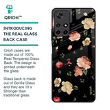 Black Spring Floral Glass Case for Redmi Note 11T 5G