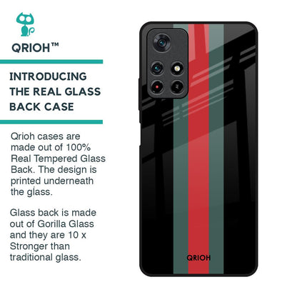 Vertical Stripes Glass Case for Redmi Note 11T 5G