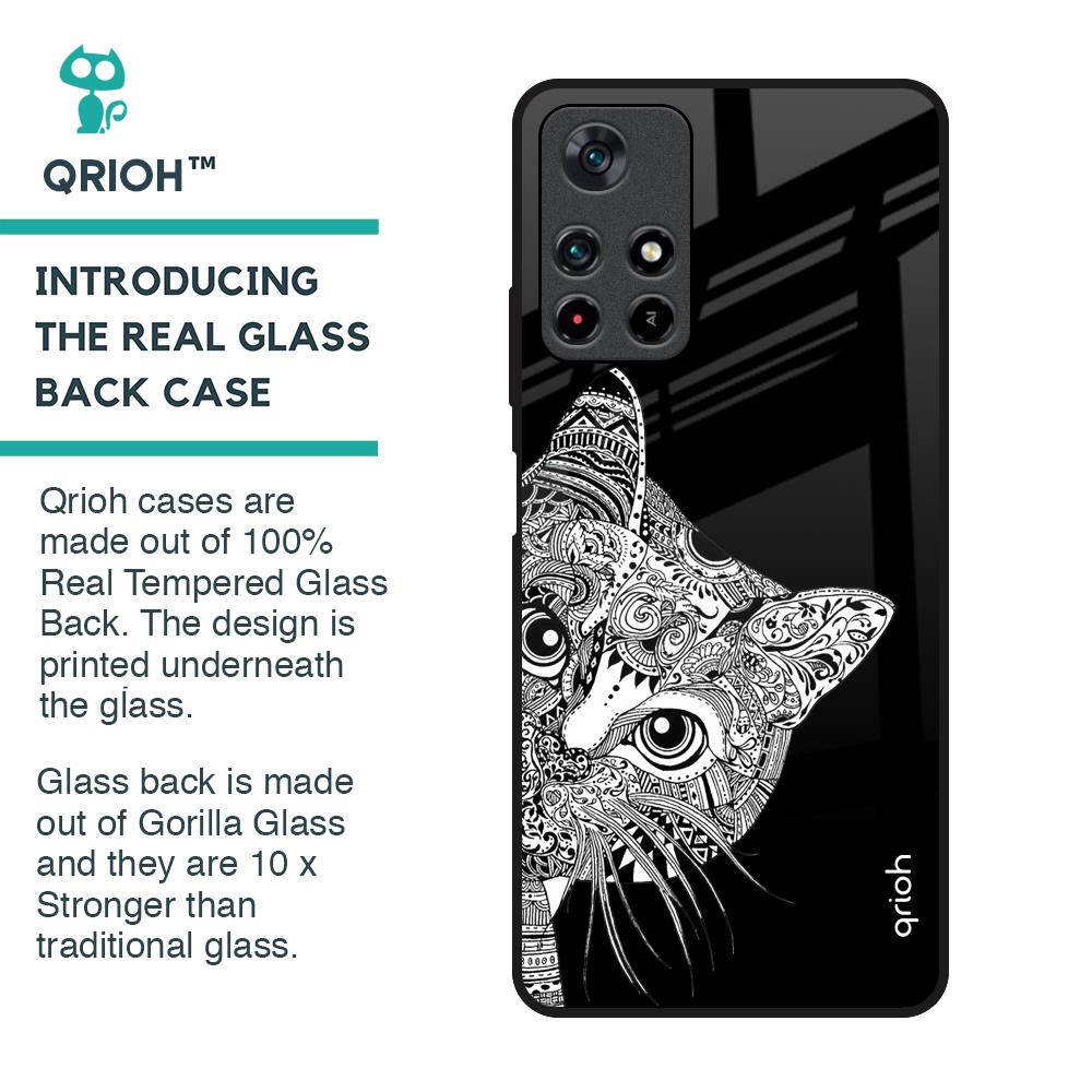 Kitten Mandala Glass Case for Redmi Note 11T 5G