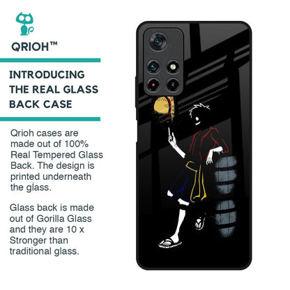Luffy Line Art Glass Case for Redmi Note 11T 5G