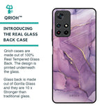 Purple Gold Marble Glass Case for Redmi Note 11T 5G