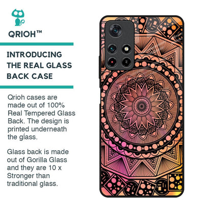 Floral Mandala Glass Case for Redmi Note 11T 5G