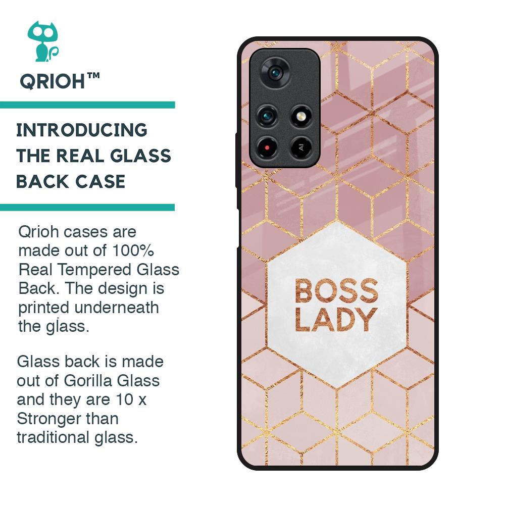 Boss Lady Glass Case for Redmi Note 11T 5G