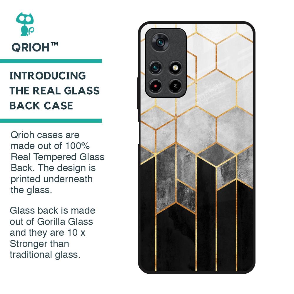 Tricolor Pattern Glass Case for Redmi Note 11T 5G