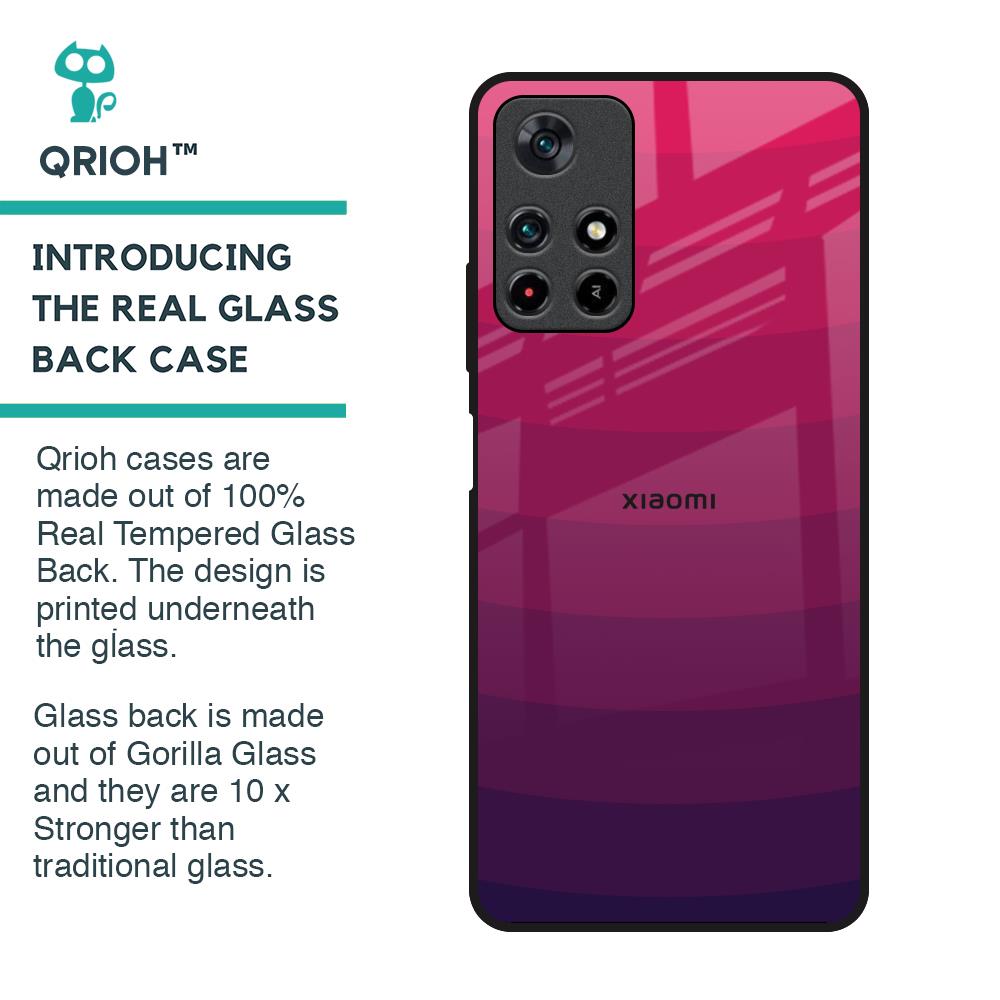 Wavy Pink Pattern Glass Case for Redmi Note 11T 5G