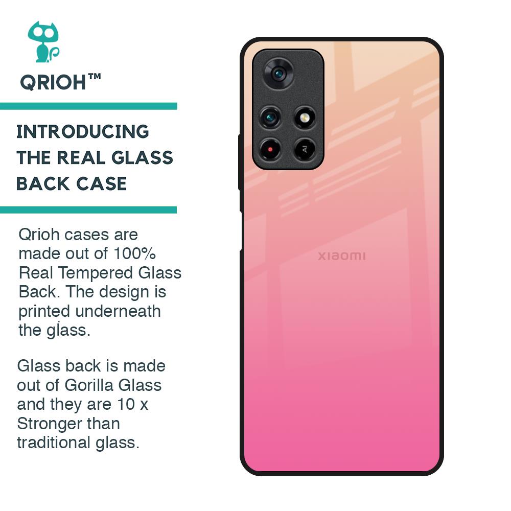 Pastel Pink Gradient Glass Case For Redmi Note 11T 5G