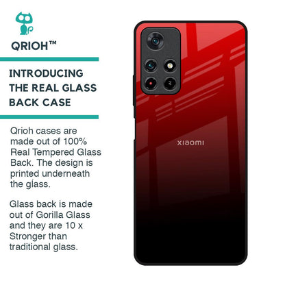 Maroon Faded Glass Case for Redmi Note 11T 5G