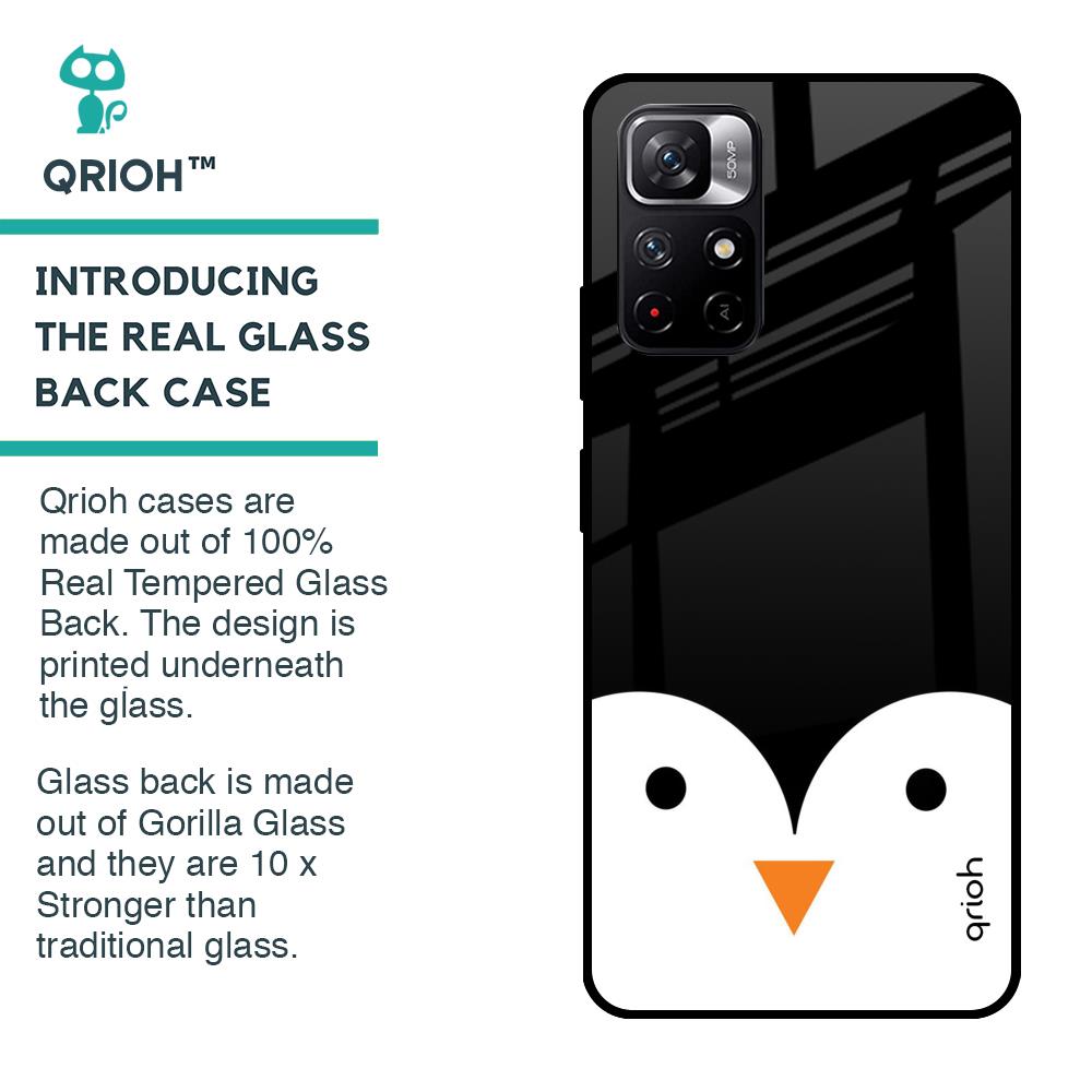 Cute Penguin Glass Case for Redmi Note 11T 5G
