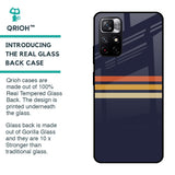 Tricolor Stripes Glass Case For Redmi Note 11T 5G