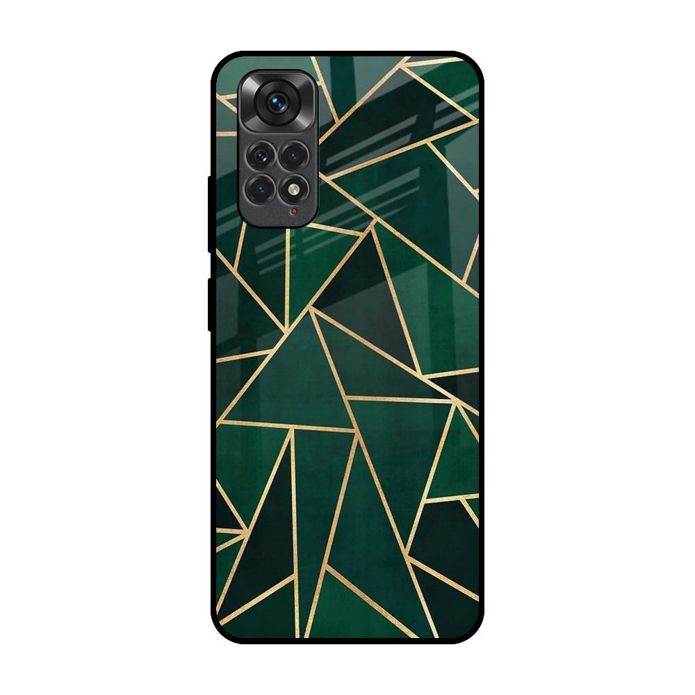 Abstract Green Redmi Note 11S Glass Back Cover Online