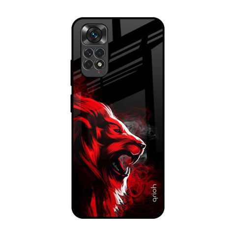Red Angry Lion Redmi Note 11S Glass Back Cover Online