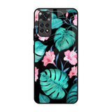 Tropical Leaves & Pink Flowers Redmi Note 11S Glass Back Cover Online