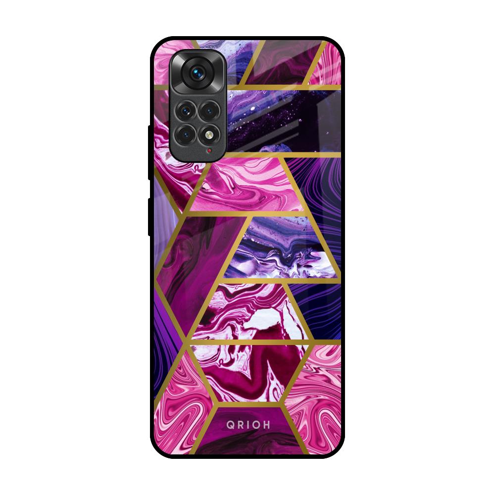 Electroplated Geometric Marble Redmi Note 11S Glass Back Cover Online