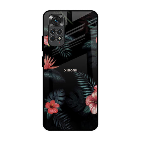 Tropical Art Flower Redmi Note 11S Glass Back Cover Online