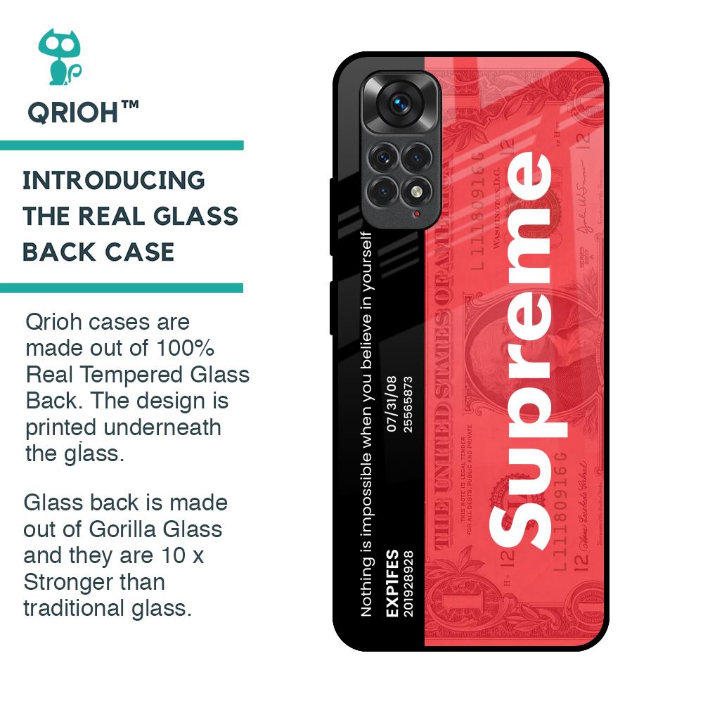 Supreme Ticket Glass Case for Redmi Note 11S