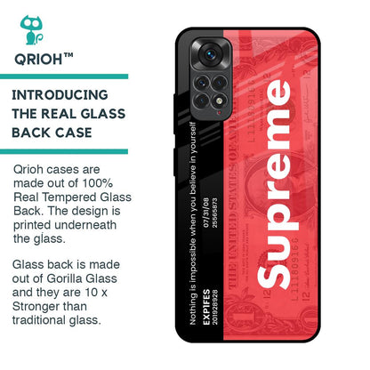 Supreme Ticket Glass Case for Redmi Note 11S