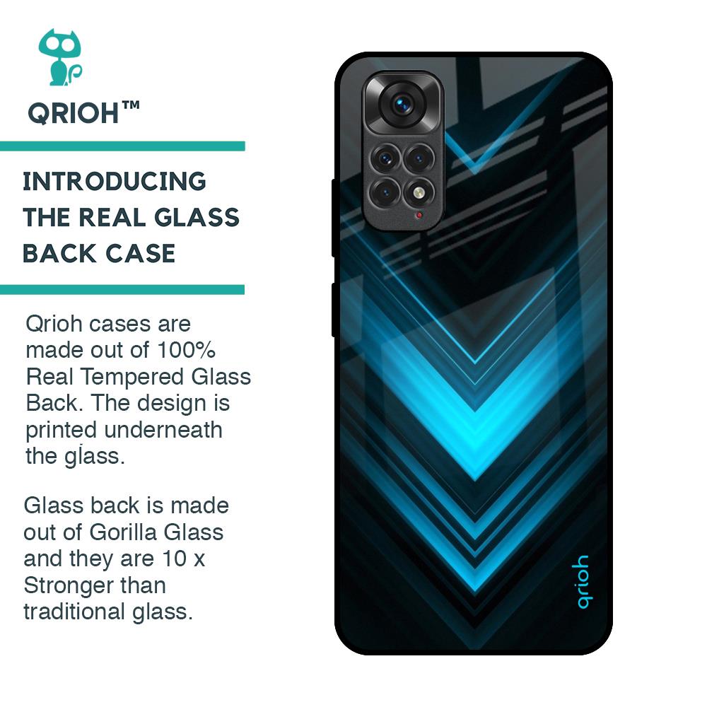 Vertical Blue Arrow Glass Case For Redmi Note 11S