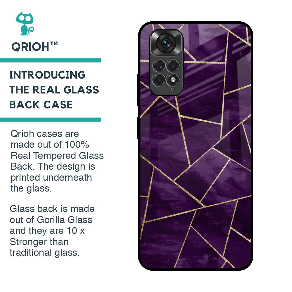 Geometric Purple Glass Case For Redmi Note 11S