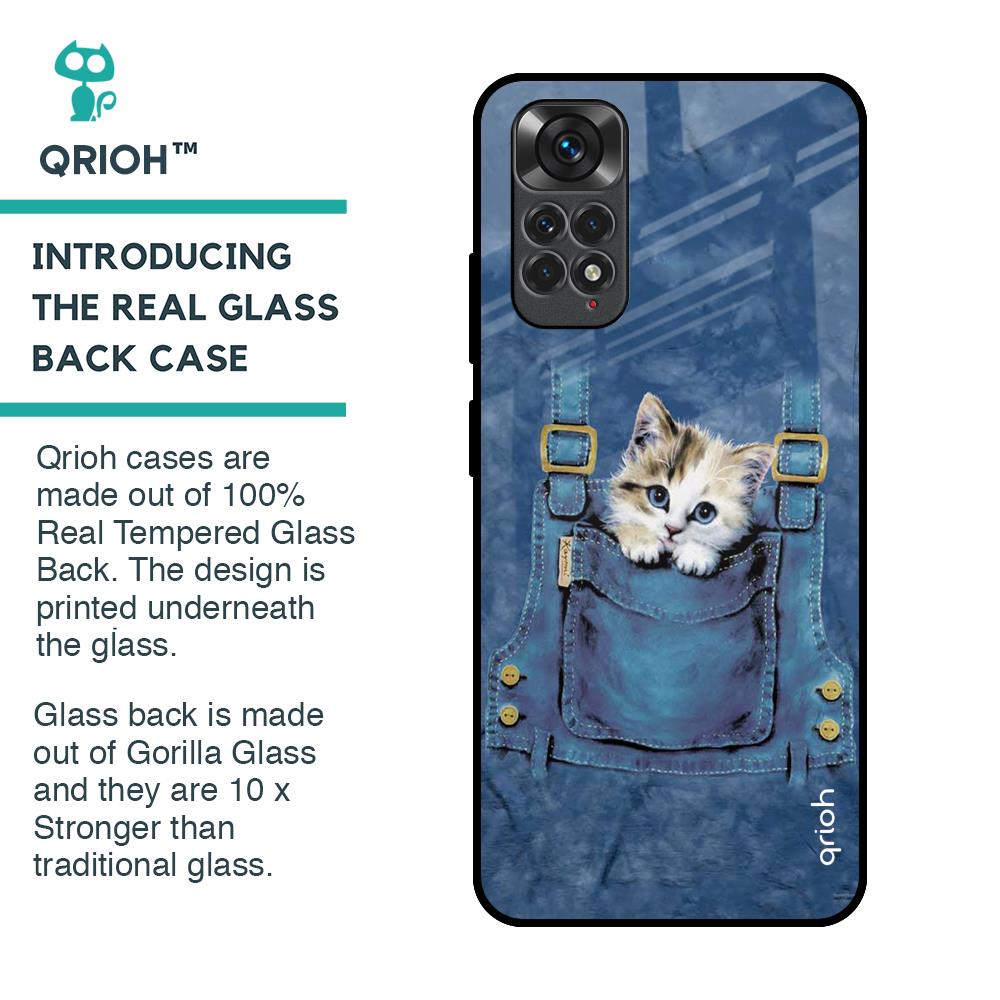 Kitty In Pocket Glass Case For Redmi Note 11S
