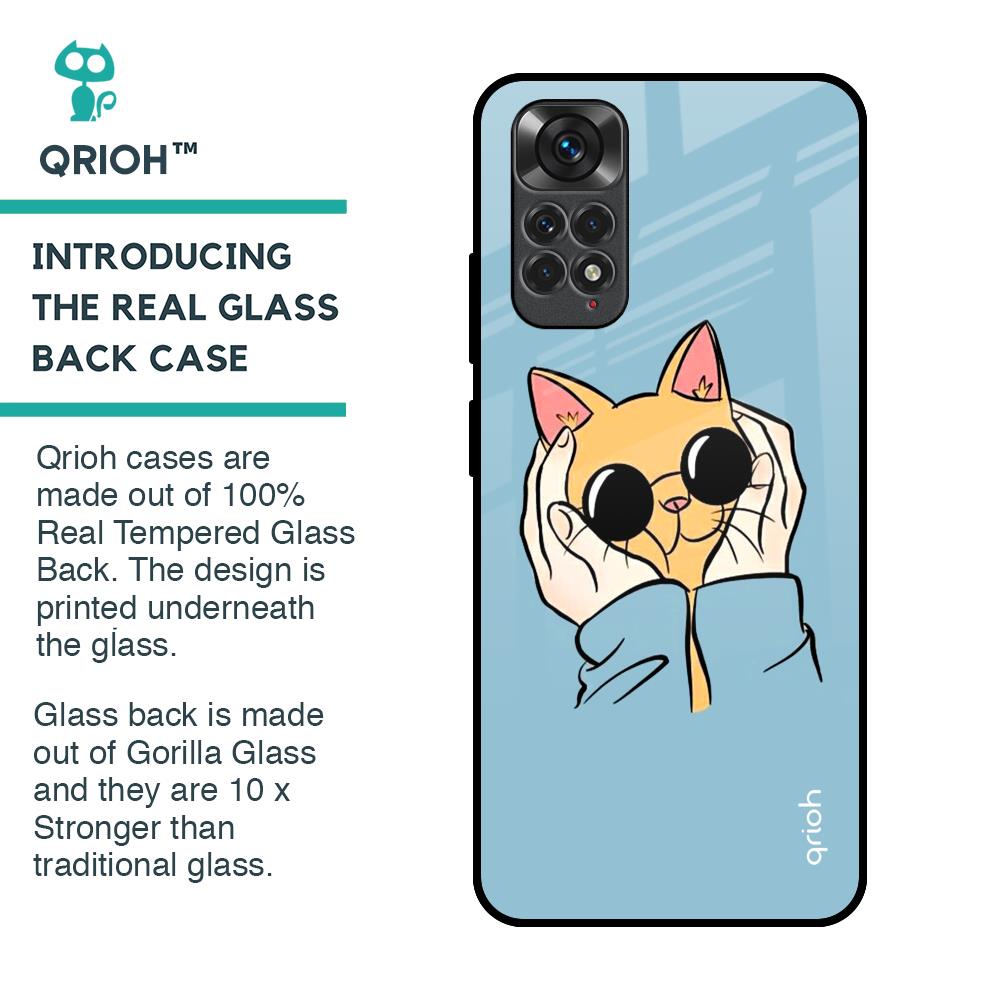 Adorable Cute Kitty Glass Case For Redmi Note 11S