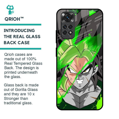 Anime Green Splash Glass Case for Redmi Note 11S